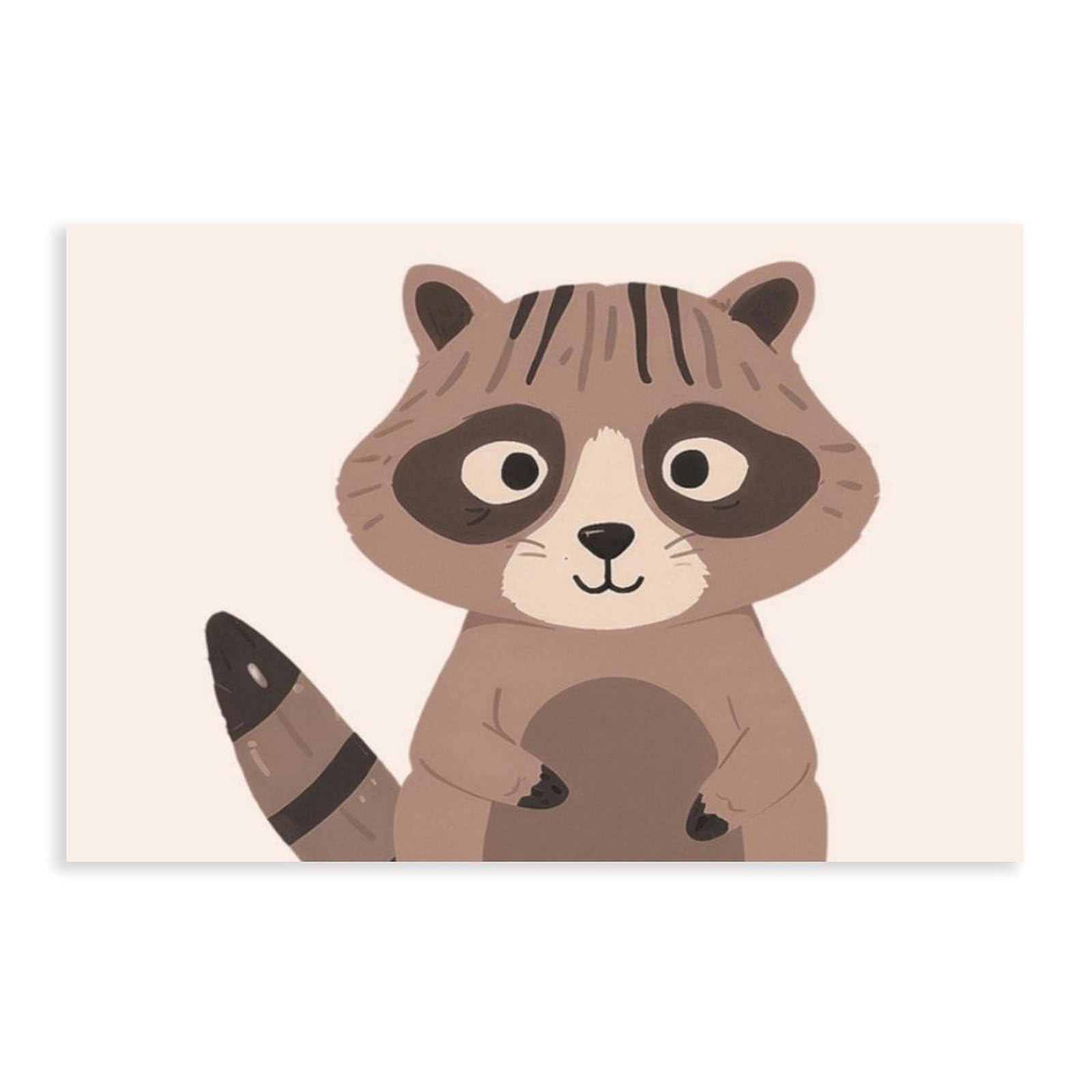 Bareronor Raccoon Canvas Poster for Bedroom Decor Gift