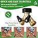 DBR Tech® Heavy Duty 2 Way Hose Splitter (Premium Brass for Superior Durability), Wye Garden Hoses Connector for Water Spigot Faucet Bib Tap, Double Shut Off Valve, Y Adapter, Rust-Resistant Finish