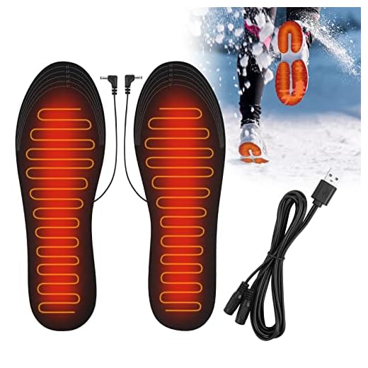 Flintronic Plantillas Calefactables, Calentadores de Pies Thermosoles con Cable USB, Suelas Calentables Lavable Tamaño 41-46 Plantilla de Corte Libre, para Pescar/Cazar/Senderismo/Esquiar/Caminar