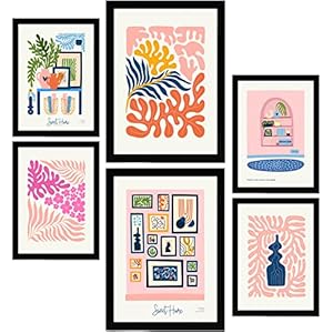 Nacnic Lot de 6 Affiches Minimalisme aux Couleurs Pastel. Douce Maison. Impressions de Paysage et de Nature pour la décoration intérieure et la décoration. A3 et A4, sans Cadres.