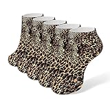 5 Paar Niedrig Geschnittene Socken Damen Herren Weiche Warme Socken Knöchelfreie Kurze Socken ( Brauner Leopard Twist)