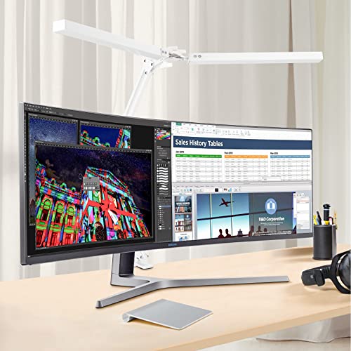 Lanhado LED Desk Lamp with Clamp, Architect Desk Lamps for Home Office, 24W Swing Arm LED Desk Light, Eye-Caring White Desk Lamp, 3 Lighting 10 Brightness Adjustable Desk Lamp for Read/Relax/Work Lanhado LED Desk Lamp with Clamp, Architect Desk Lamps for Home Office, 24W Swing Arm LED Desk Light, Eye-Caring White Desk Lamp, 3 Lighting 10 Brightness Adjustable Desk Lamp for Read/Relax/Work