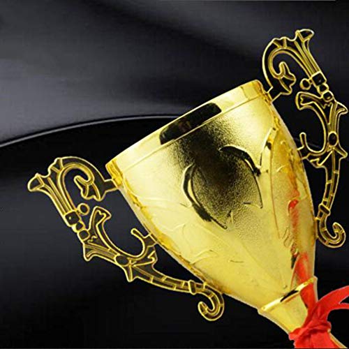 Liobo Troféu de Plástico de Troféu Dourado para Torneios Esportivos Competições Escolares Festas Jog