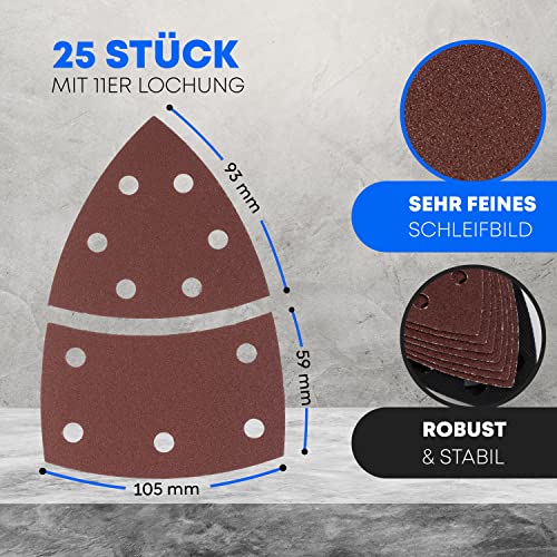 25 pezzi/triangoli di levigatura Prio, 11 foro
