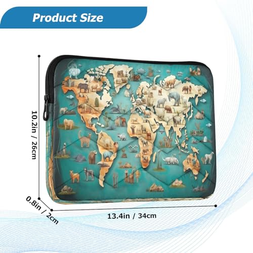 Funda protectora para laptop 13-14 pulgadas con diseño animal miniatura 3