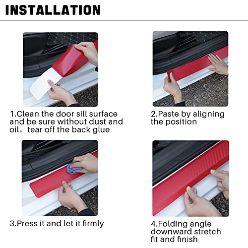 Pincuttee Car Door Edge Guards 4Pc,Carbon Fiber Car Door Edge Guards,Door Entry Guard Stickers For Car Scratch,Protective Covers For Car Door Step(Black,4Pc) #TOP5