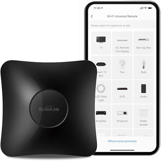 BroadLink RM4 Pro Wi-Fi Mando a Distancia Universal IR y RF (433MHz), para Hogar Inteligente – Compatible con Alexa, para TV, STB, Aire Acondicionado – Solo Wi-Fi de 2.4GHz