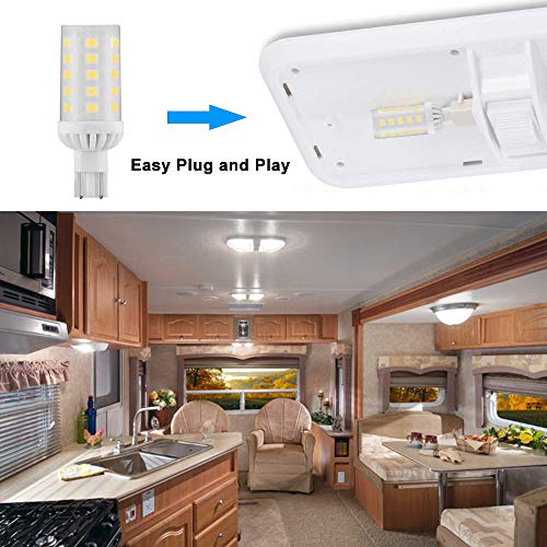 Makergroup T5 T10 Wedge Base 921 912 12V Led Light Bulbs 4W Natural White 4000K For Rv Camper Travel Tailer Boat Marine Lights And Outdoor Landscape Deck Stair Step Path Lights 6Pcs #TOP1