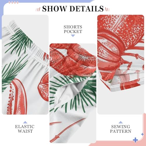 ZZXXB Lobster Pine Branches Boys Long Pants Soft Trousers Elastic Waist Kids Lounge Bottoms with Pockets S-XL4