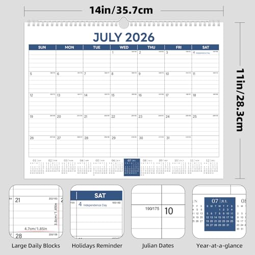 Image of ZTX Calendar 2026-2027 July 2026 to December 2027 14.7 inchx11 inch
