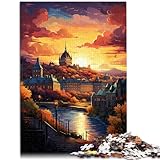 Puzzles pour Adultes 1000 pièces，Vieux Québec coloré，pour Adultes Cadeaux...