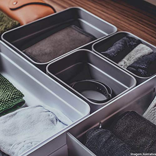Kit 4 Organizador de Gavetas Para Armário Cozinha ou Quarto Logic Branco