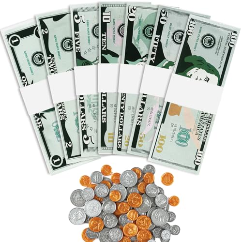 195Pcs Play Money Teaching Math Sets,Number Learning Education Play Money