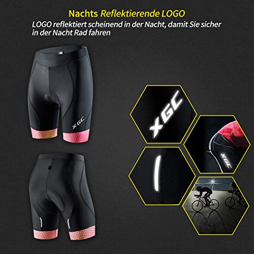 XGC Korte fietsbroek voor dames en wieleronderbroek, fietsbroek voor vrouwen, elastische 4D-spons zitkussen met een hoge… - Image 4