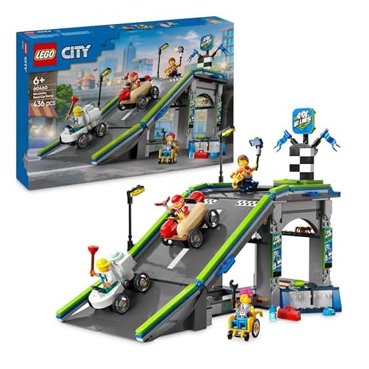 LEGO City No Limits: Race Car Ramp Track Set - Building Toys for 6+ Year Old Boys & Girls - Buildable Ramp for Racing with 2 Soapbox Cars & 4 Minifigures - Fun Birthday Gift Idea - 60460