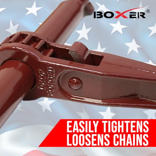 Image of BOXER 10 Pack Heavy Duty Ratchet Chain Load Binder with Forged Grab Hooks, inch - 5 /16 inch - Chain Binder Tie Down - 2,600lbs WLL