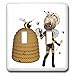 3dRose lsp_263242_2 African American Bumble Bee Fairy and Honey Pot Floral Toggle Switch