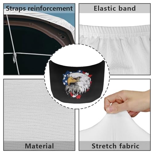 Image of Car Hood Cover Protector Stretchable Car Hood Wraps Auto Banner Eagle and American Flag Auto Decorative Accessories for Compact Sedans SUV Trucks (59x39 Inch)
