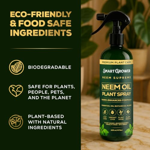 Image of Neem Oil Spray for Plants Botanical Blend - Plant Wash with Natural Essential Oils, Simple Ready-to-Use Plant Spray for Gardens, Houseplants, Indoor & Outdoor Plants - 16 oz