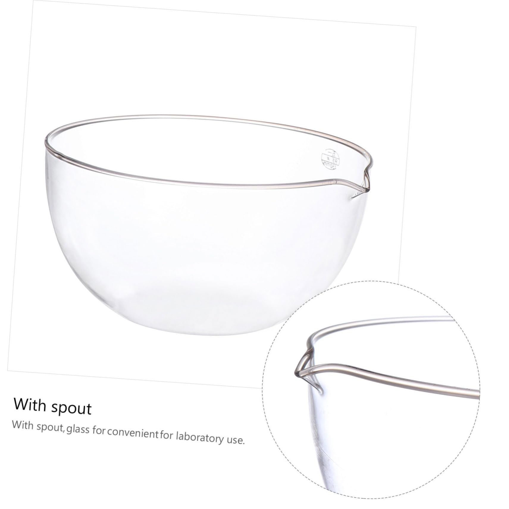 PartyKindom 2stücke Glas-evaporationstasse Mit Ausgießer Labor-evaporationstasse Runder Boden Für Flüssigkeitsverdampfung Für Schule Und Zuhause Hitzebeständig Große Oberfläche Zur