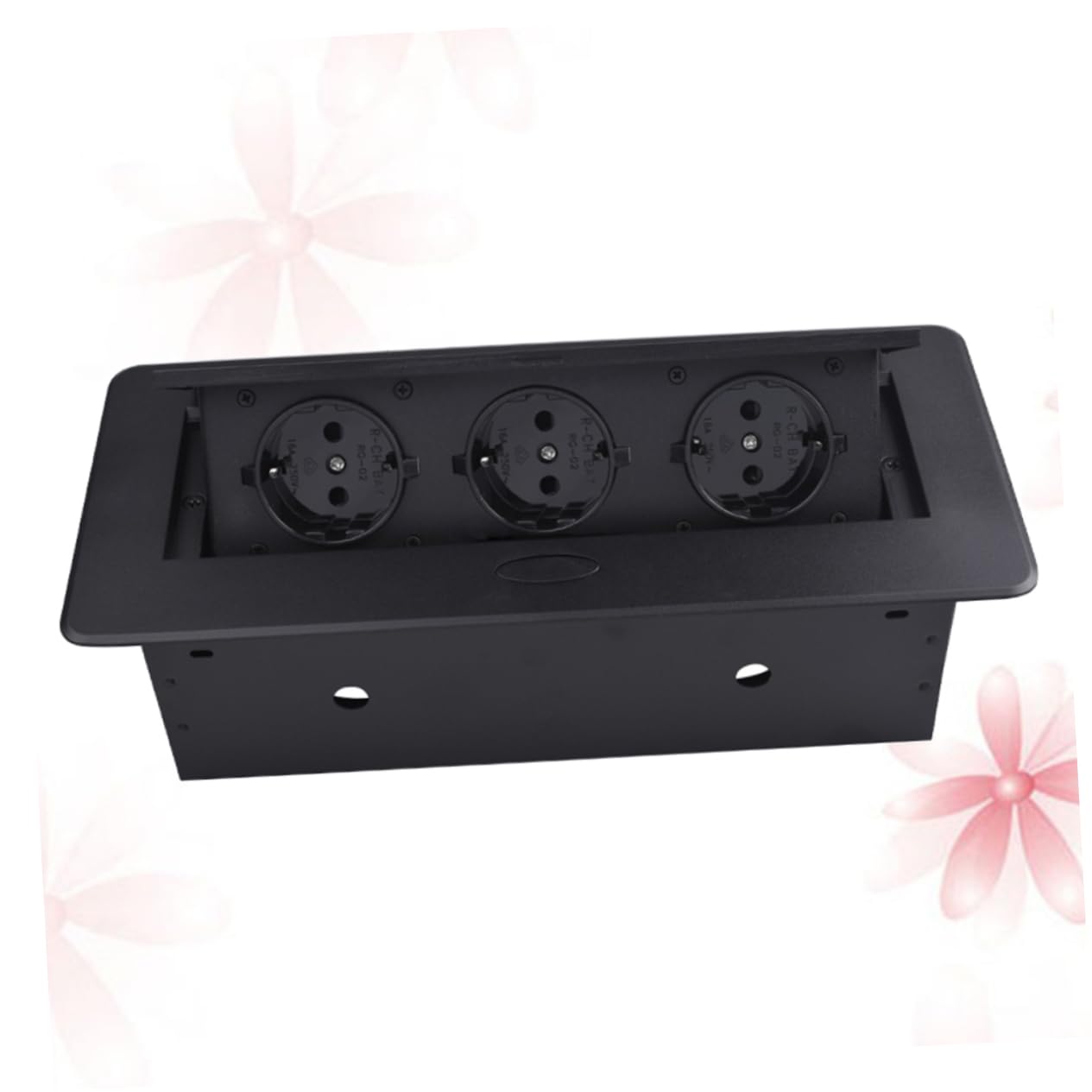Tofficu Multiprise Encastrable Ronde Noire en Plastique Prises de Courant et Ports USB, Interrupteur Individuel, pour Salle de Réunion et Bureau Moderne