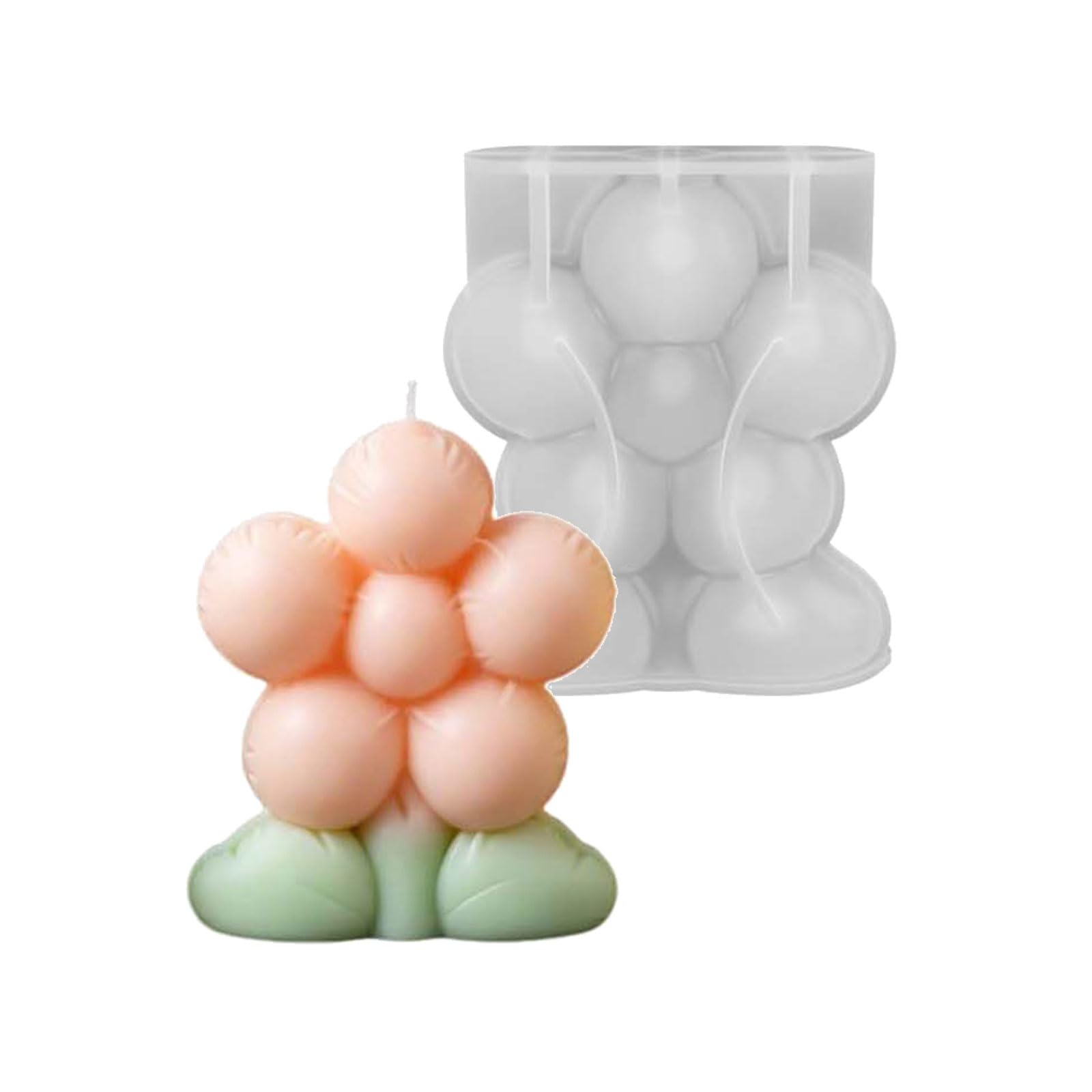 Mekalero Realistic Balloon Flower Silicone Molds Easy Demolding Silicone Baking for Soap Resin Casting Balloon Flower Shape Candlewax Cast