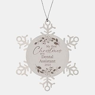 My First Christmas as Dental Assistant 2023 Snowflake Ornament, Gifts for New Job Promotion Newly Graduated Graduation Dentist Dentistry Operator Dental Clinic Party Merry Xmas