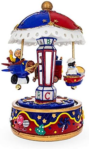 Miniatura 5 de Carrusel de transporte caprichoso figura musical con avión, barco y tren