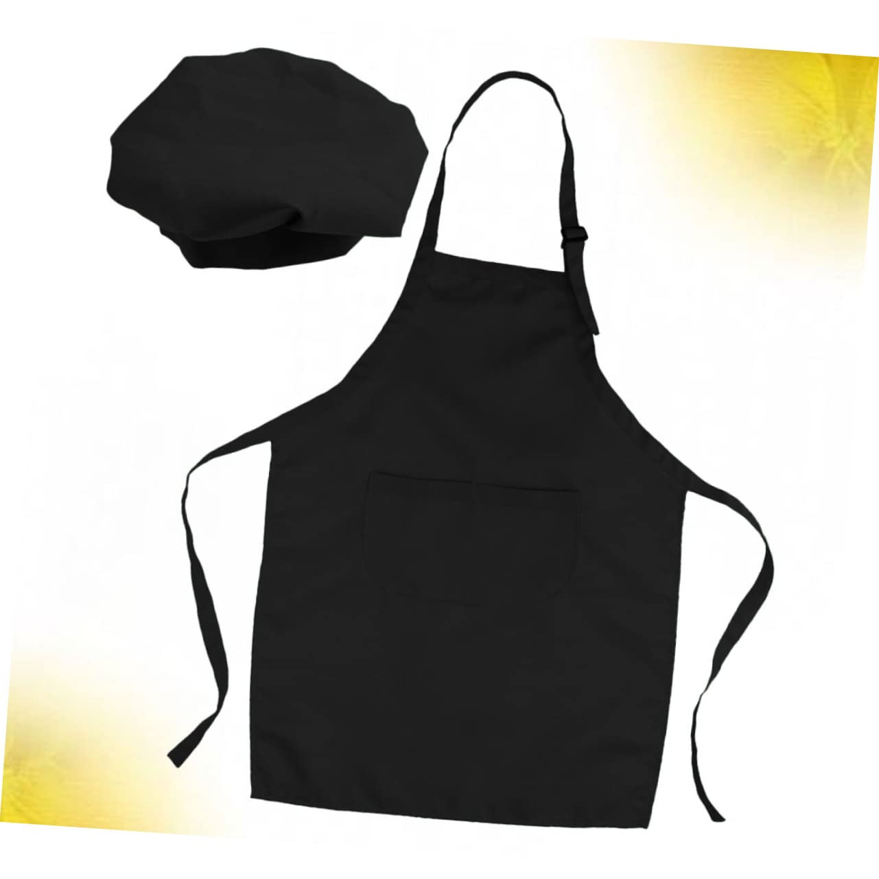 Ciieeo Boys and Girls Chef Hat Apron Set Unisex Cooking Bib Boys and Girls Party Baking Apron Art Supply Pockets Adjustable Neck Waist