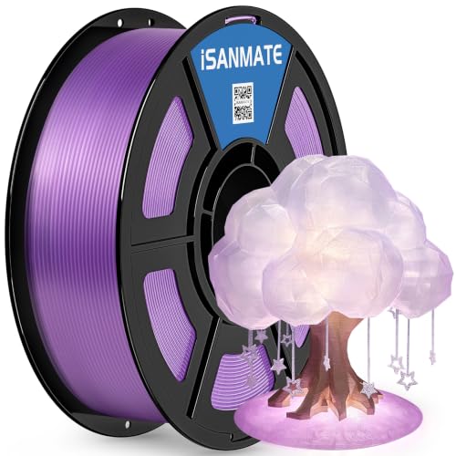 Image of iSANMATE Rapid Clear Taro Purple PLA Filament 1.75mm, 3D Printer Filament Transparent Filament, for Bambu Lab 3D Printers, AMS, AMSLite, 1kg Spool (2.2lbs)