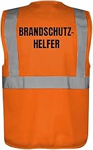 Fassbender-Druck WARNWESTEN - Sicherheitsweste GELB mit Taschen und Reißverschluss nach EN ISO 20471 zertifiziert - Warn Weste für BRANDSCHUTZHELFER - Unisex mit hochwertigem Reflektorstreifen