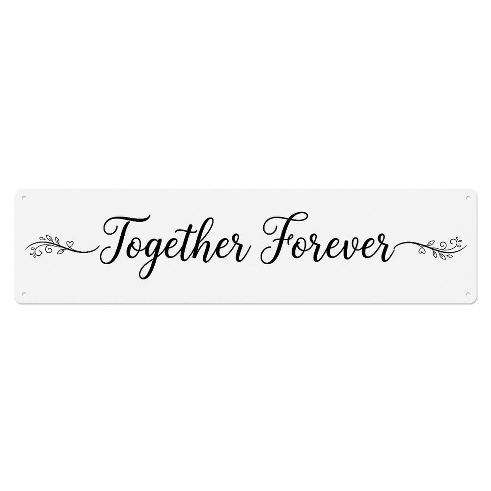 Together Forever Treasured Verse Metal Tin Skinny Sign Plaque Wall Decor for Cafe, Club Bar, Office, Home Garden Metal Poster 4x16Inch