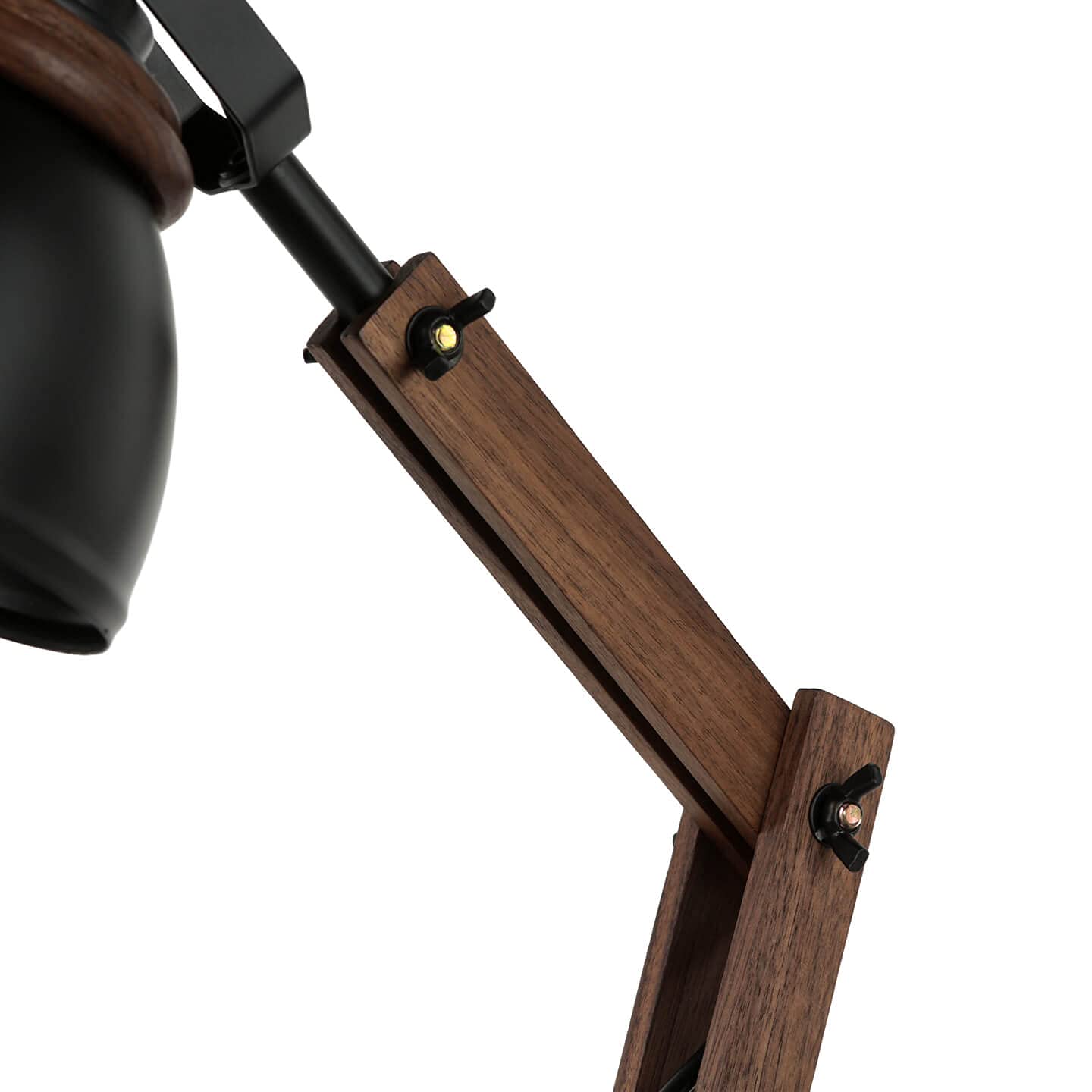 Easylight Originale Lampada da scrivania nera Noah regolabile dal design retrò in legno e metallo E14 ideale in ufficio, studio e salotto