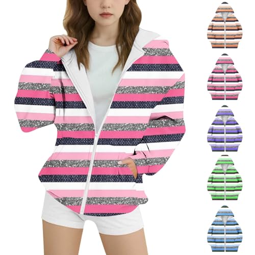 Girls Oversized Full Zip Hoodie Kids Casual Color Block Long Sleeve Sweatshirts Cute Jackets with Pockets for Boys 4-15 Years2