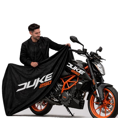 Image of Kayme Motorcycle Cover Waterproof Heavy Duty All Weather, Quad 4 Wheeler Cover Sun Rain Snow Protection (Mid-Black, Duke 250)