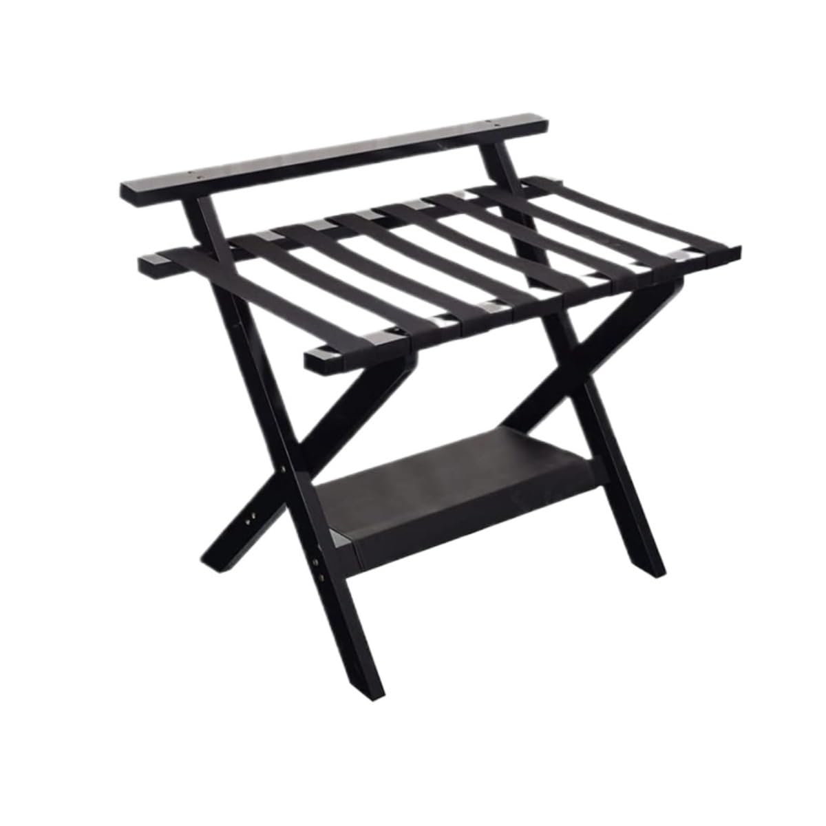 Rangement pliable au sol porte-bagages de chambre à coucher noir