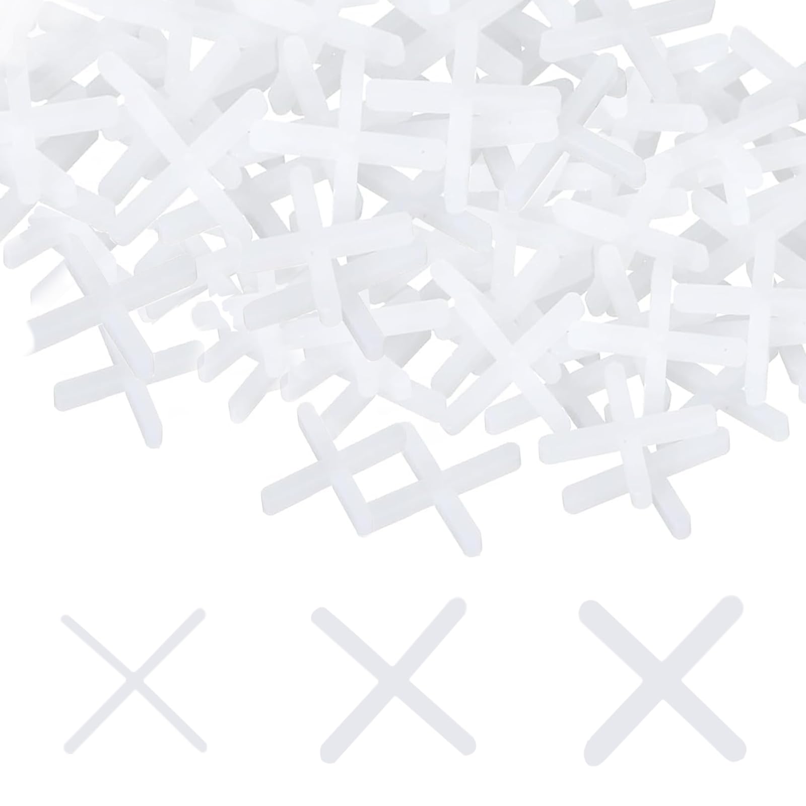 1500 PCS Tile Spacers, 2mm/3mm/5mm Cross Shaped Gasket Plastic Cross Spacer Slab Spacers Tiling Tools Ceramic for Tile Installation Tile Fixing Mat (White)