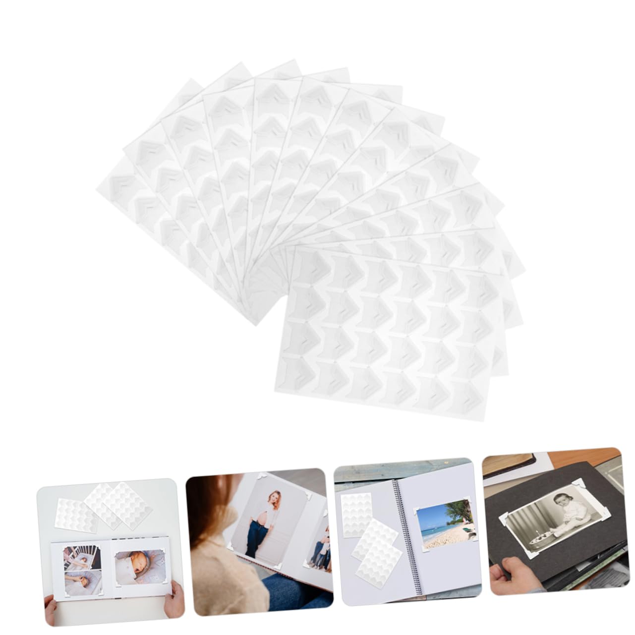 Beatifufu Photo Corner Stickers Set 12 Sheets Self-Adhesive Corners for Wedding Scrapbook Supplies