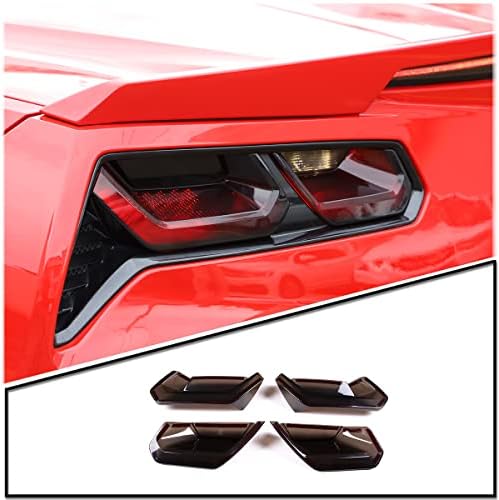 Sekhyna Car Tail Light Smoked Black Protection Cover Trim ABS 4PCS Compatible with Corvette C7 Stingray 2014-2019 Tail Light Cover Trim Accessories
