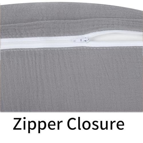 Image of Onacosht Muslin Nursing Pillow Cover Soft 100% Cotton Feeding Pillow Slipcover Fits Standard Infant Nursing Pillow for Baby Boy and Girl, Grey