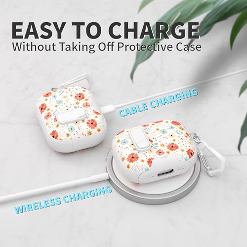 Image of for AirPods Pro 3 Case(2025) with Secure Lock Clip and Phone Stand,Cute Floral Girly Style Protective Cover with Cleaning Kit and Carabiner for Apple iPod Pro 3rd Generation(Maple Leaf Petals)