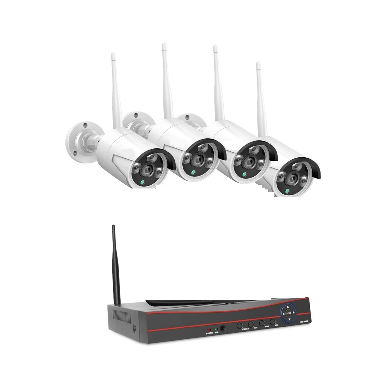 Kamera bezpieczeństwa, Zestaw bezprzewodowych kamer bezpieczeństwa 8CH 3MP Zewnętrzna wodoodporna kamera IP System nadzoru CCTV Zestaw z monitorem NVR 10,1 cala(NONE,10 inch LCD system)
