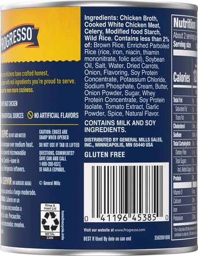Image of Progresso Rich & Hearty, Creamy Roasted Chicken Wild Rice Canned Soup, Gluten Free, 18.5 oz. (Pack of 4)