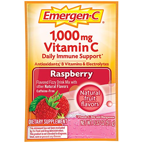 Emergen-C (30 Count, Raspberry Flavor, 1 Month Supply) Dietary Supplement Fizzy Drink Mix with 1000mg Vitamin C, 0.32 Ounce Packets, Caffeine Free - Image 5