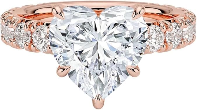 1-5 CT Moissanite Engagement Ring For Women 10K 14K 18K Solid Gold & 925 Sterling Silver Solitaire Pave Prong Promise Ring For Her, Gift For Women