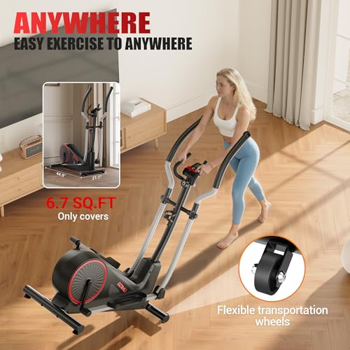 GOIMU Elliptical Machine, Elliptical Exercise Machine for Home with Hyper-Quiet Magnetic Driving System, Elliptical Trainer with 15.5IN Stride, 350LBS Loading Capacity (FG01 Basic Elliptical)