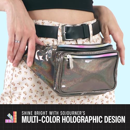 Image of Sojourner Rave Holographic Fanny Pack - Packs for Festival Women, Men | Cute Fashion Waist Bag Belt Bags (Copper Glitter)