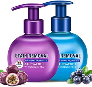 Baking soda Toothpaste,Intensive Stain Remover Whitening Toothpaste Anti Bleeding Gums for Brushing Teeth (Passion Fruit,Blueberry)