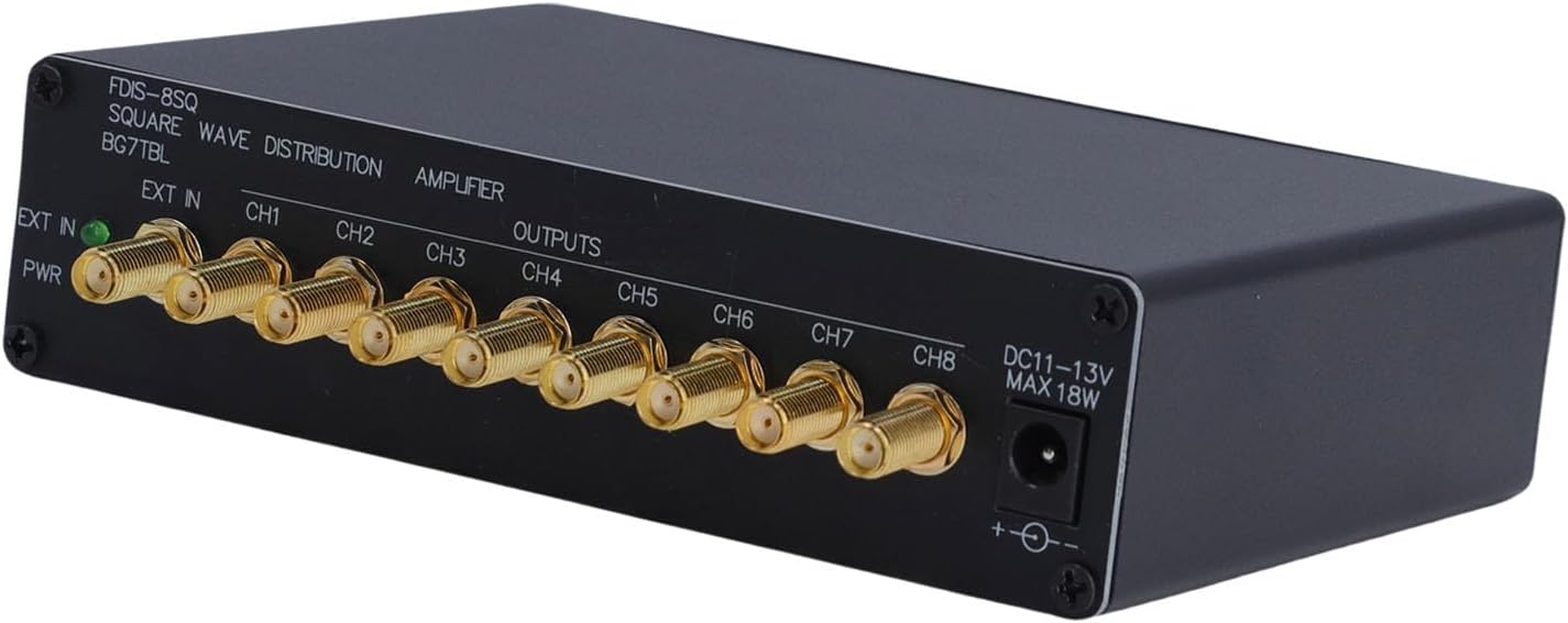 ZJchao Clock Distribution Amplifier 8CH 10M 8 Channel Clock Distributor with Indicator Light SMA Port Clock Distributor (US Plug)