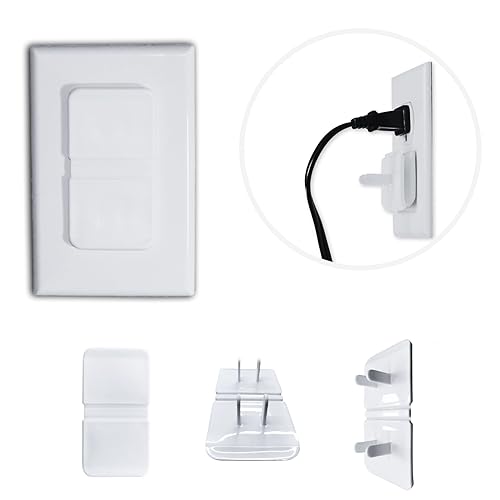 Miniatura 9 de Cubiertas blancas de doble toma de corriente a prueba de bebés (paquete de 20, 40 enchufes)  Cubiertas de enchufe a prueba de bebés para enchufes
